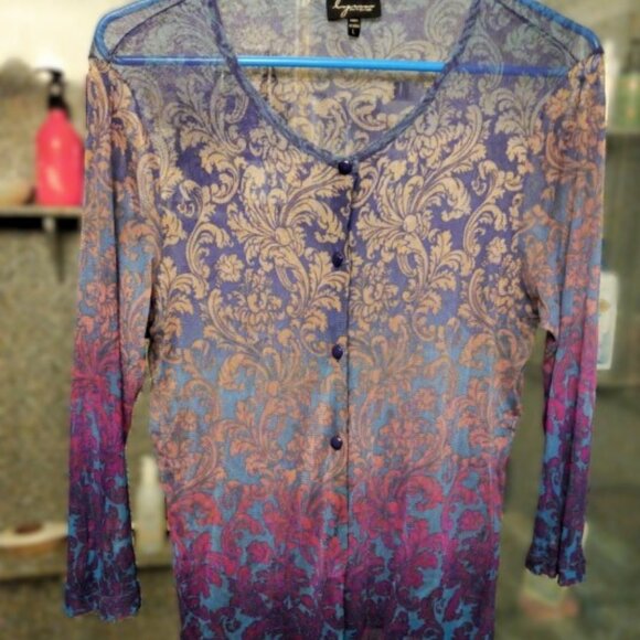 Vintage sheer silk blouse by: Lynn - Picture 1 of 4